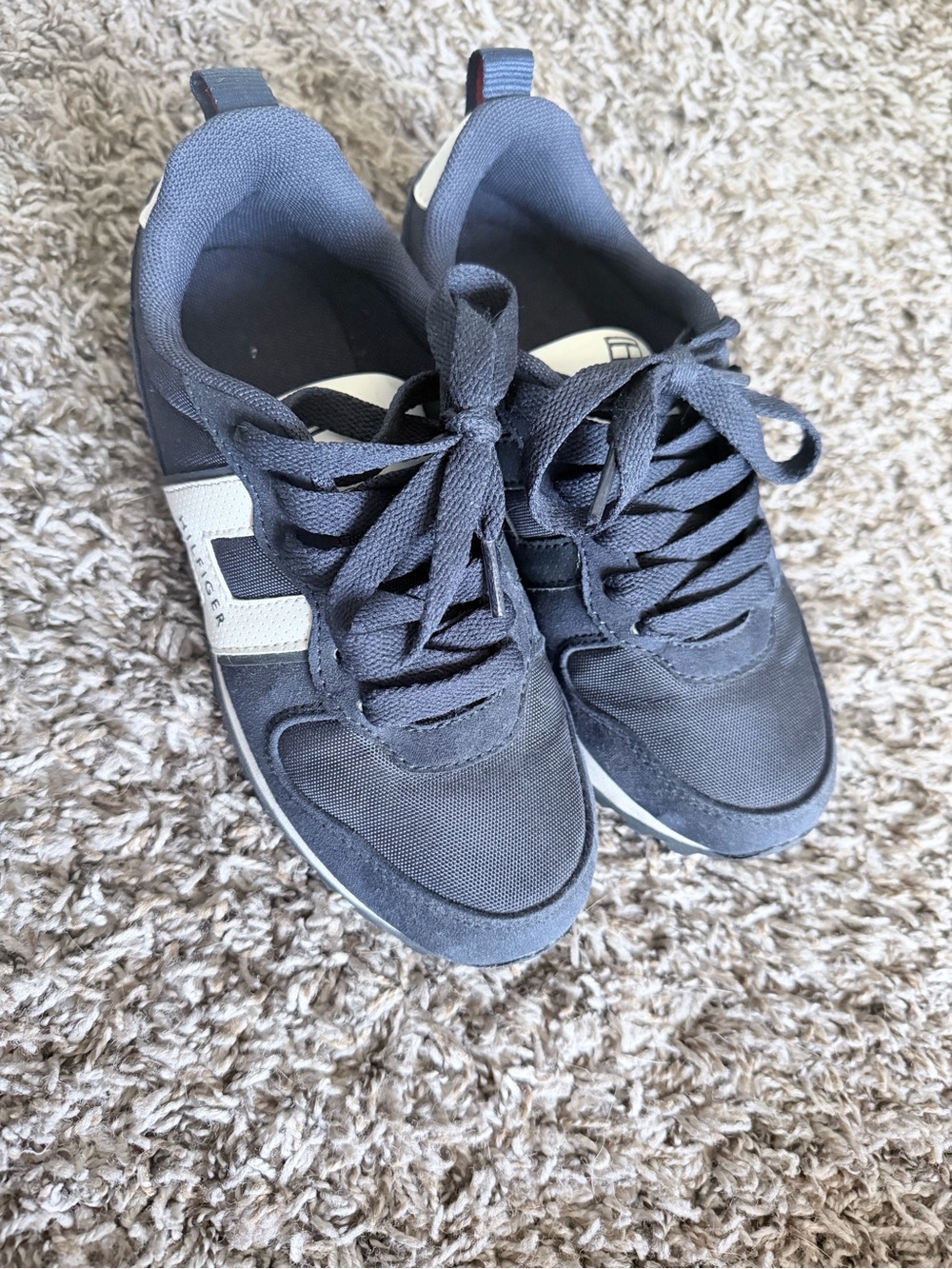 Tommy Hilfiger Navy and White Kids Sneakers